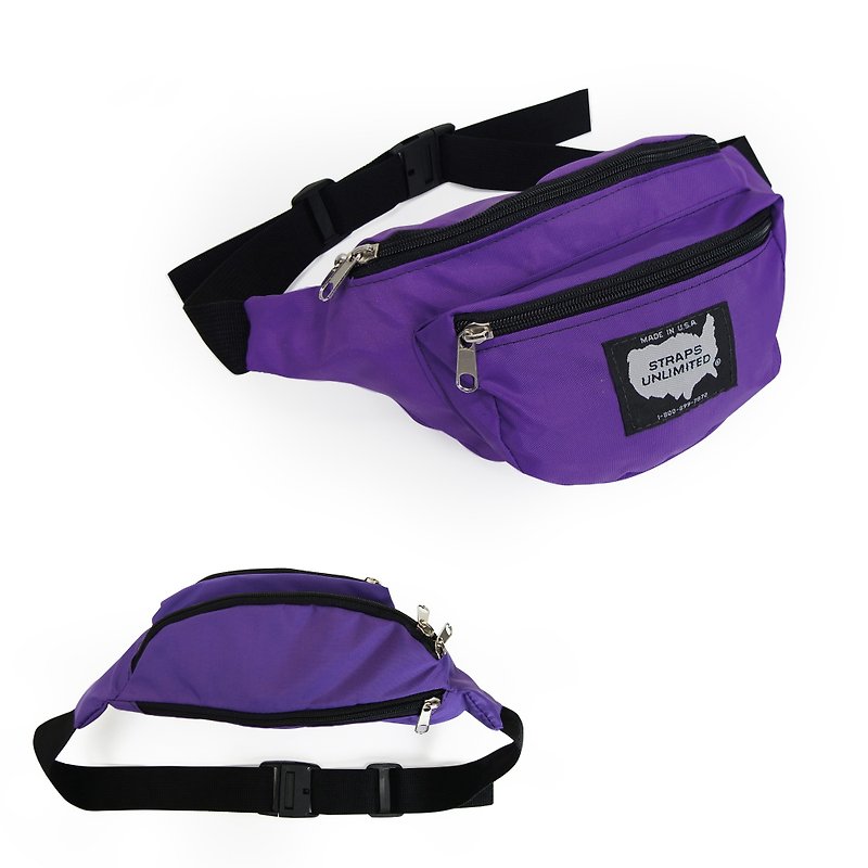 A‧PRANK: DOLLY :: VINTAGE retro with vintage purple double nylon pockets - กระเป๋าแมสเซนเจอร์ - วัสดุกันนำ้ สีม่วง
