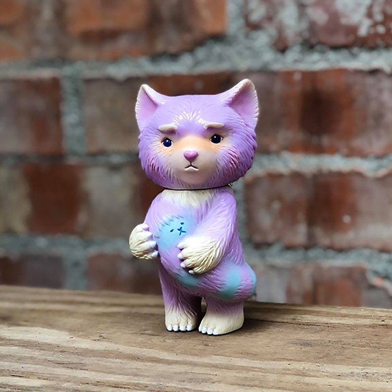 Lonely Linus Sunburn Blushed Blue Tailed Original Art Toy - Stuffed Dolls & Figurines - Plastic Purple