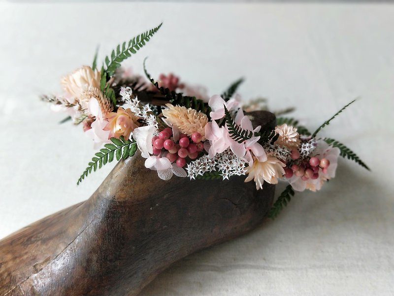Dry Flower Wreath|Corolla|Headwear|Little Flower Girl|Bridal Flower Decoration|Wedding Accessories|Customization - เครื่องประดับผม - พืช/ดอกไม้ หลากหลายสี