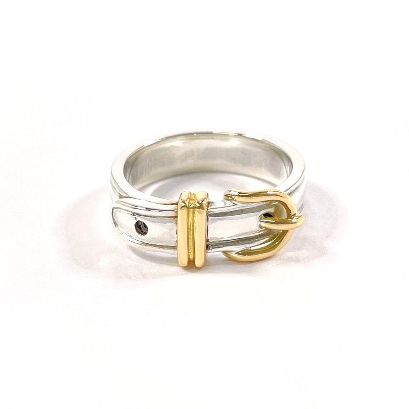 [Direct from Japan, Used, Good Condition] Size 10.5 Hermes Ring, Santur Belt Ring, Silver 925/K18 Yellow Gold - แหวนทั่วไป - เงินแท้ สีเงิน