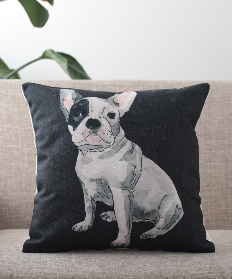 Jubilee Cushion Cover Dog French Bull Black - หมอน - ผ้าฝ้าย/ผ้าลินิน หลากหลายสี