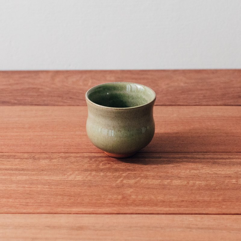 草緑釉の小さなティーカップ - 急須・ティーカップ - 陶器 