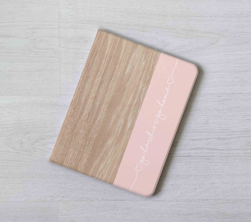 Custom name pink wooden iPad case cover iPad mini 6 10.5 Air 5 10th generation - เคสแท็บเล็ต - พลาสติก หลากหลายสี