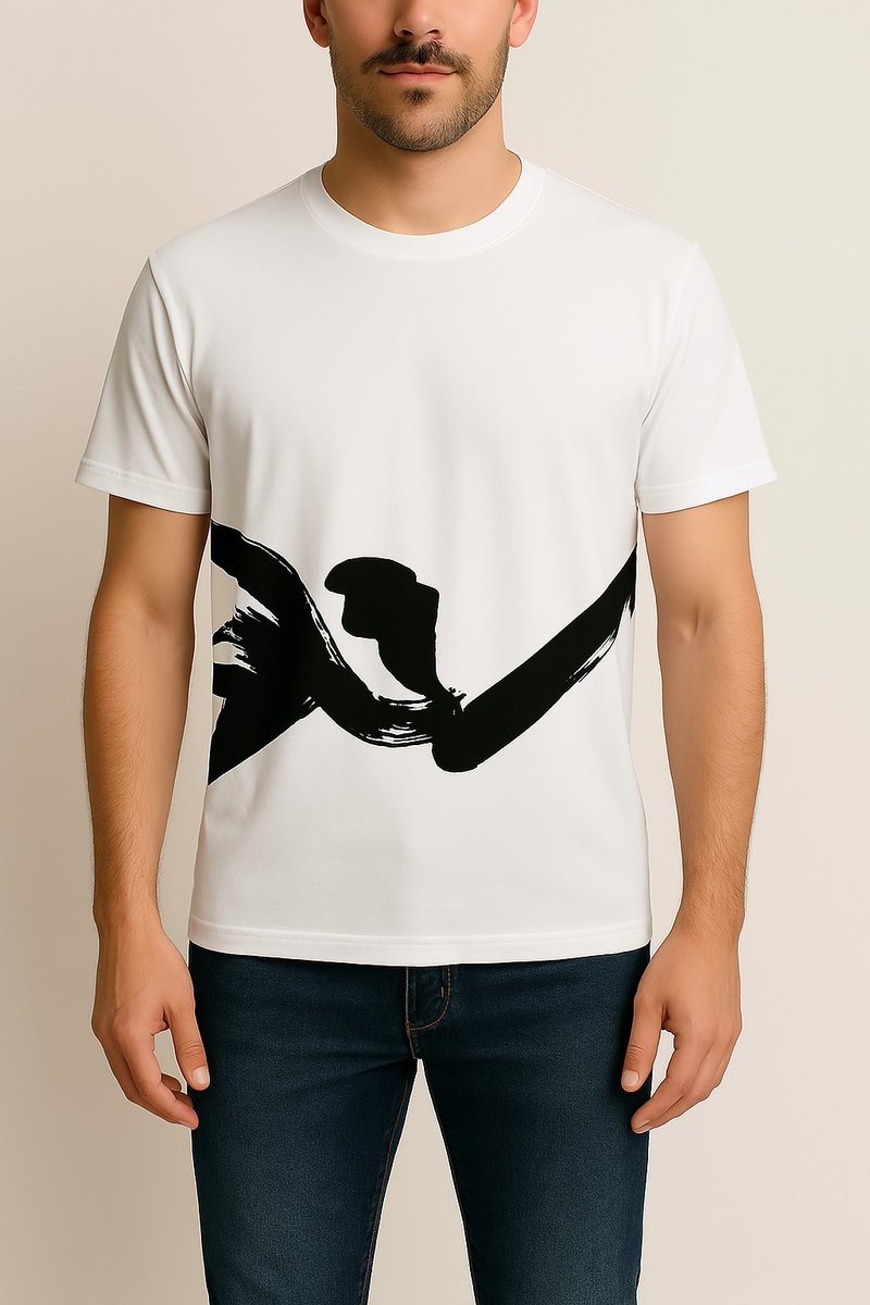 圓領短袖男T恤 Men's T-shirt - 男 T 恤 - 棉．麻 白色