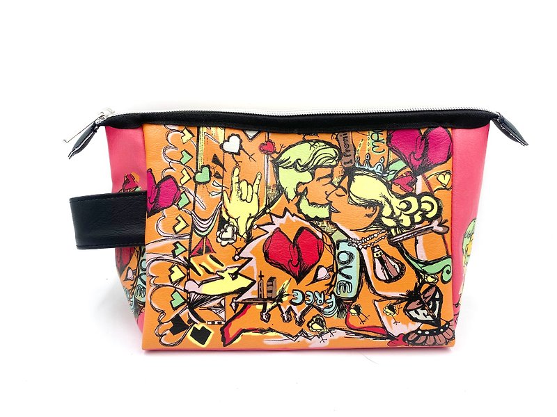 MAMAD BAG - COSMOS Kiss me XX - Toiletry Bags & Pouches - Faux Leather Multicolor