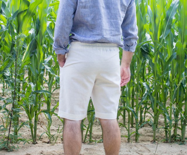 Mens summer deals linen shorts