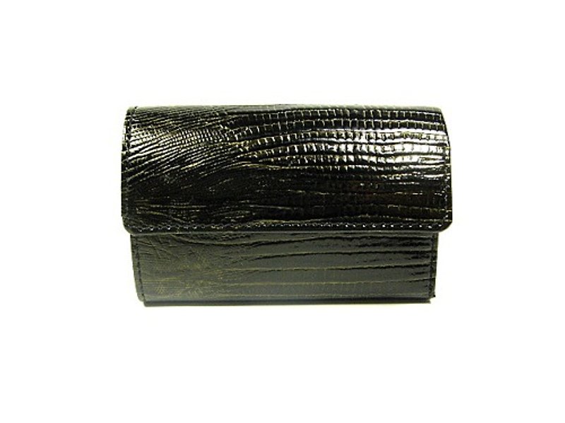 Coin catcher wallet in crocodile gold