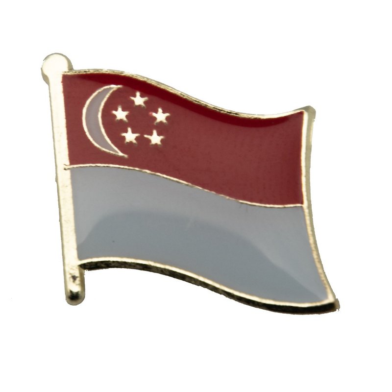 Singapore Singapore Flag Memorial Jewelry Flag Jewelry Flag Pin Souvenir Flag - เข็มกลัด - วัสดุอื่นๆ หลากหลายสี