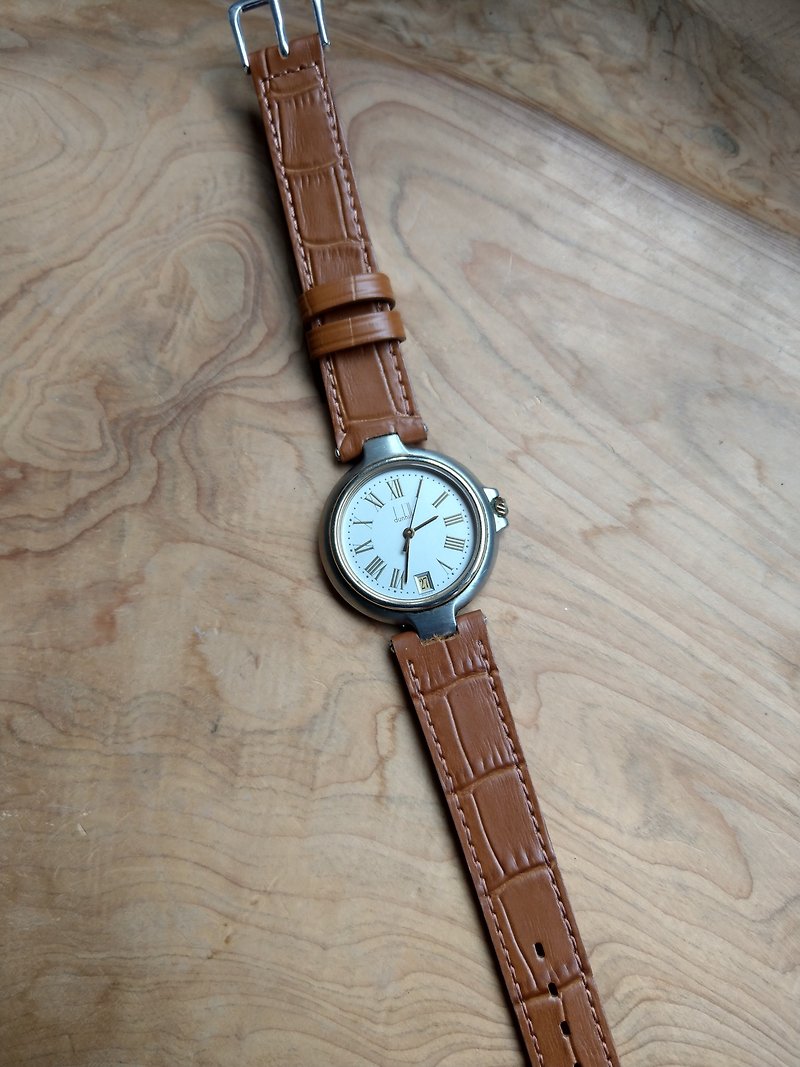 (Limited time sale before 11/30) Rare vintage dunhill antique quartz watch/unisex watch Valentine's Day gift - นาฬิกาผู้ชาย - โลหะ สีทอง