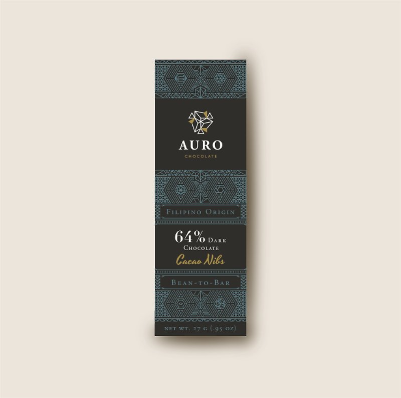 AURO Cocoa Nibs 64% Dark Chocolate (27g) - Chocolate - Other Materials 