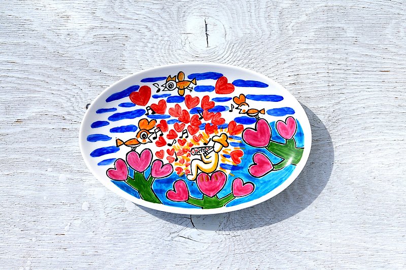 We are not alone Oval Plate Outlet - Plates & Trays - Porcelain Multicolor