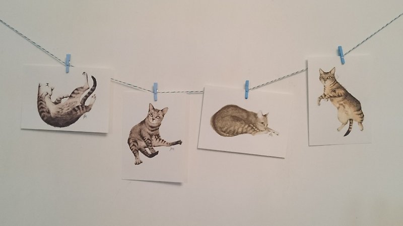 貓貓水彩明信片 - 卡片/明信片 - 紙 