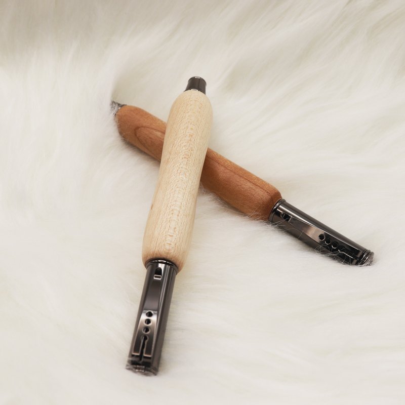 Handcrafted Woodwork-Solid Wood Fountain Pen-Wooden Harmony, Steel Sound - ปากกาหมึกซึม - ไม้ 