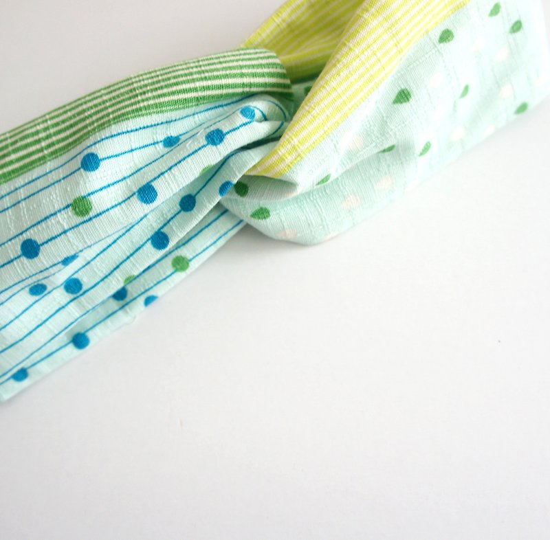 YInke "You cutest" hair band - little yellow and green - Hair Accessories - Cotton & Hemp Yellow