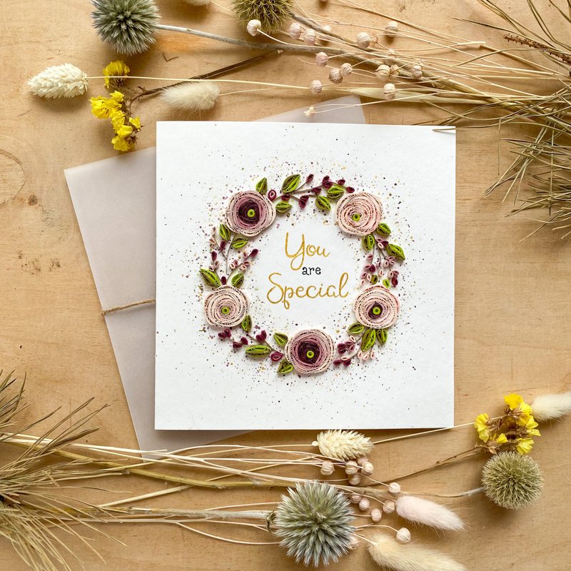 Greeting Card - You are Special - Flower Wreath - 卡片/明信片 - 紙 