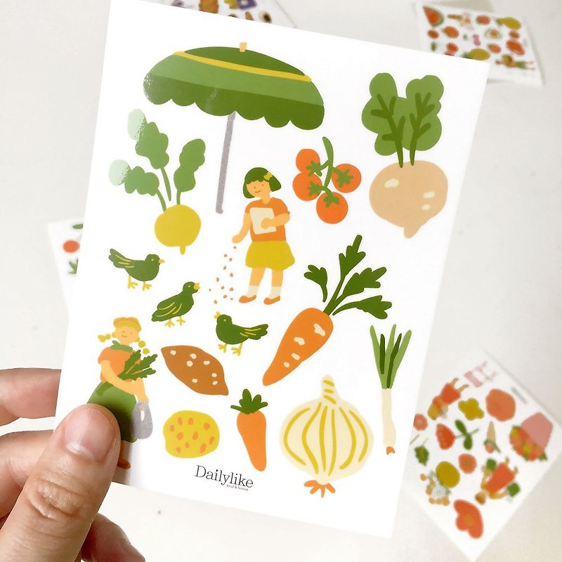 DIY self-scrapbook paper bag (4 in) -52 fruit and vegetable shop, E2D17705 - Stickers - Plastic Multicolor