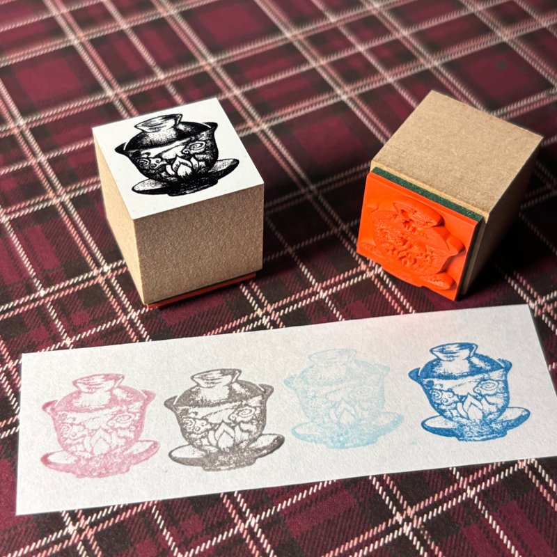 スタンプ-蓋碗- - 印章/印台 - 木頭 卡其色