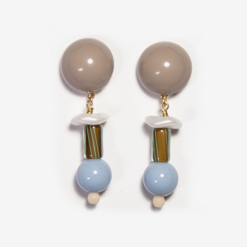 Art Deco Earrings - Almond, Post Earrings, Clip On Earrings - Earrings & Clip-ons - Acrylic Brown