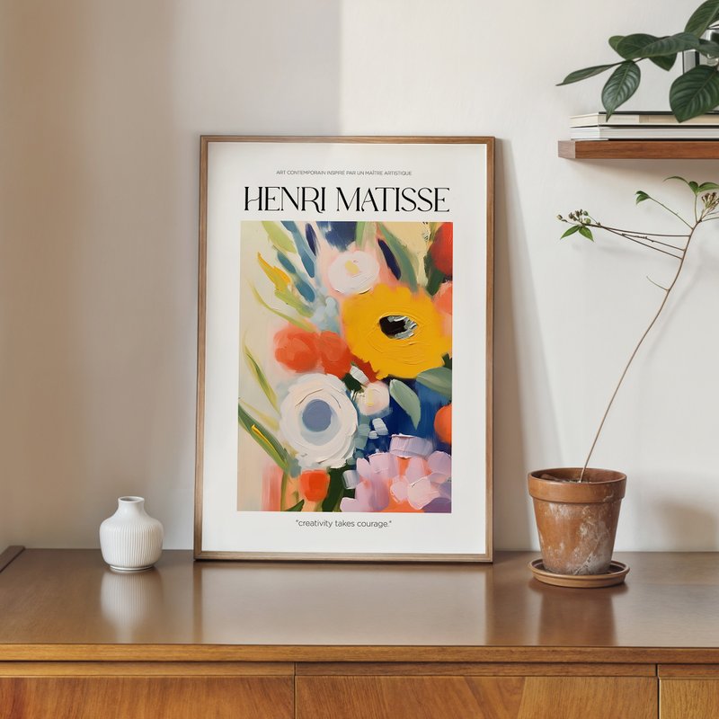 花之勇氣 / マティススタイル モダンイラスト 掛画 画芯 ポスター フレームレス アート 装飾画 - ポスター・絵 - 紙 