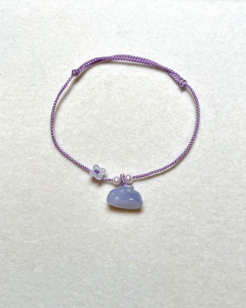 濃紫兔兔翡翠手繩 - 手鍊/手鐲 - 玉石 紫色