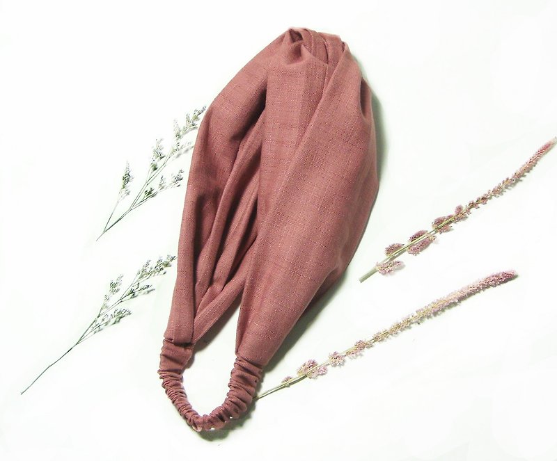 Spring drink - lotus leaf bean wine - morning morning double ring hand loose belt - Hair Accessories - Cotton & Hemp Pink