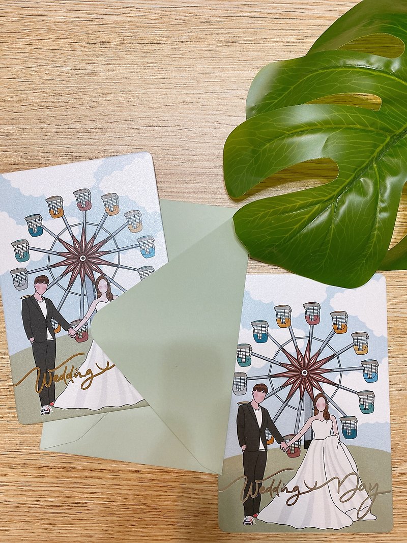 カスタマイズされた手作りの結婚式の招待状のデザイン/結婚帳の予約 + 携帯電話のテーブルクロスとしてのブロンズ電子ファイル - 招待状 - 紙 ゴールド