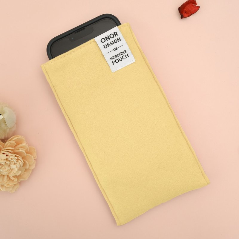 Wipeable mobile phone case Ob3 [cream yellow color] minimalist design, anti-bacterial, anti-scratch, anti-fall, anti-fall out - Phone Cases - Other Man-Made Fibers Yellow