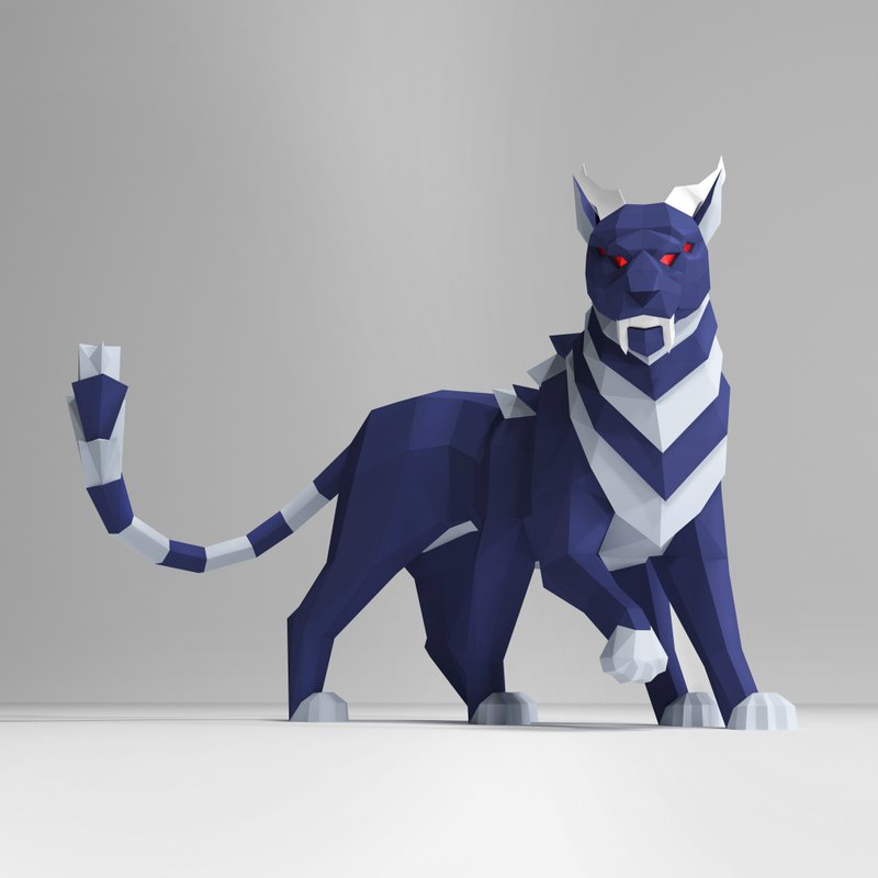 Chimera Cat Papercraft, Pdf, Gurko, Pepakura, Template, 3D Origami - 手工藝教學/工具書 - 其他材質 