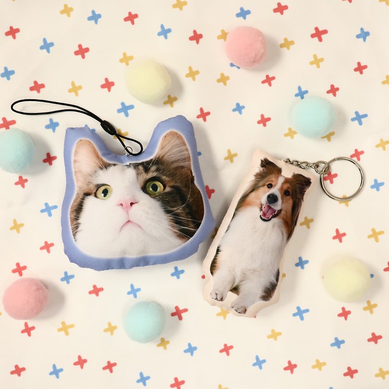 【Customized Keychain/Ornament】Memorable Gift - Custom-shaped Filled Ornament - Keychains - Polyester Multicolor