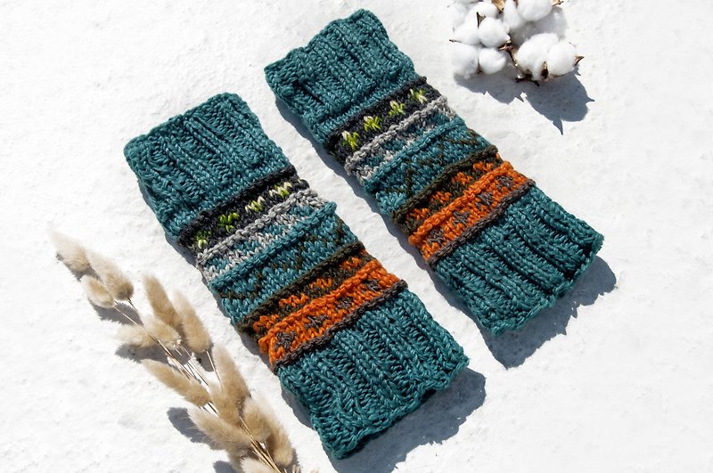 Knitted pure wool knit socks / woven wool socks / inner brush socks / warm socks - grassland oranges - ถุงเท้า - ขนแกะ หลากหลายสี