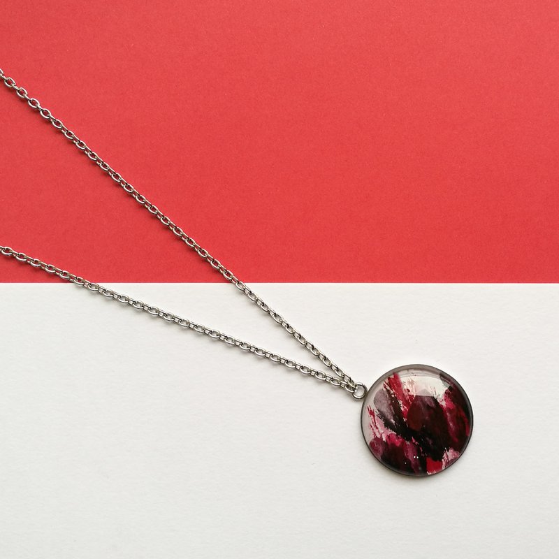 CHEW 'N' GIAM | Hand Painted Necklace [Red Series] - 項鍊 - 紙 紅色