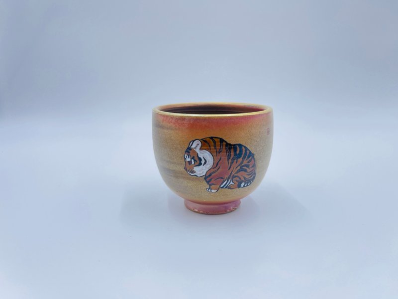 小老虎手繪杯 - 茶壺/茶杯/茶具 - 陶 咖啡色