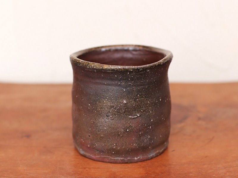 Bizen ware shochu drink s7-030 - Mugs - Pottery Brown