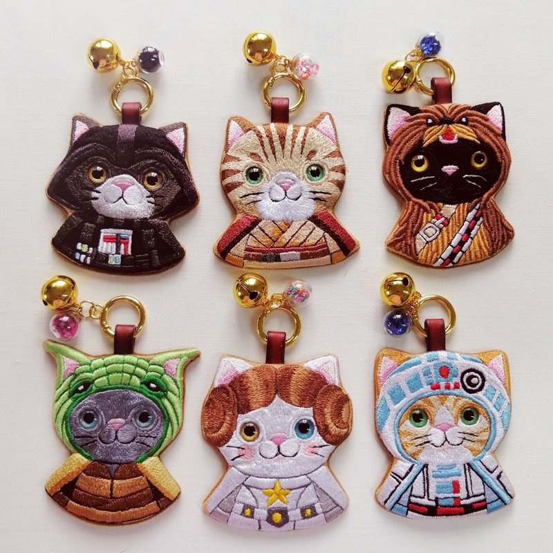 Cosplay series Cute Cat Bag Charms - 鑰匙圈/鑰匙包 - 繡線 