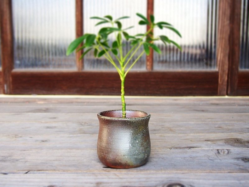 備前 植木鉢　u-023 - 植物/盆栽/盆景 - 陶 咖啡色