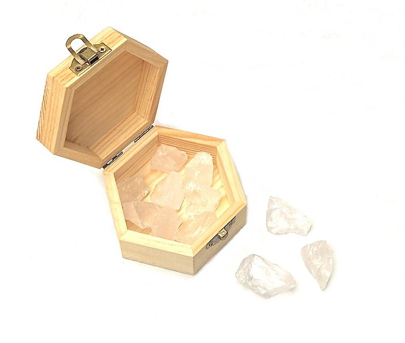 Natural White Crystal Rough Stone-Purification, Charging, Degaussing, Natural NG Slightly Defective Pine Box Set