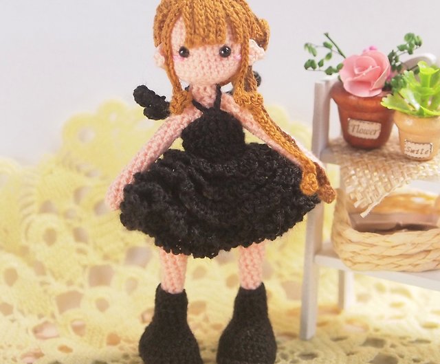 crochet doll/amigurumi/key chain/dark angel girl【made-to-order 