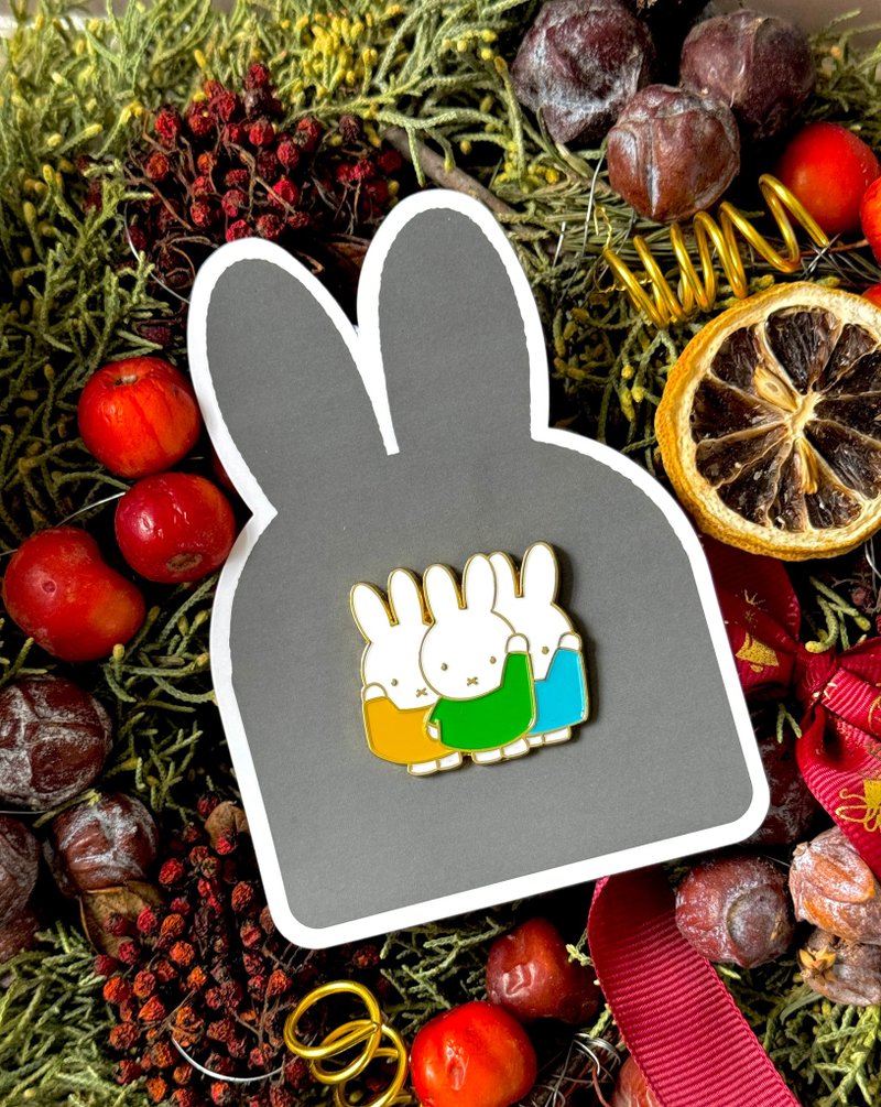 【Pinkoi x miffy】2024 Miffy stationery series metal badge together - เข็มกลัด - โลหะ หลากหลายสี