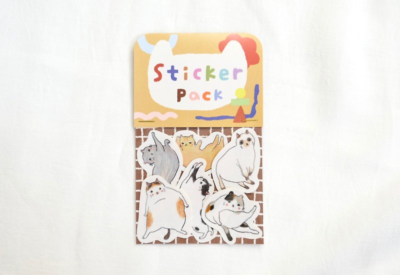 Color Pencil Mishima Cat Sticker Set - สติกเกอร์ - กระดาษ หลากหลายสี