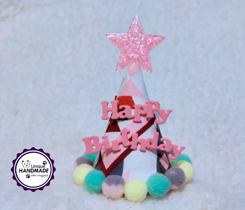 Birthday star birthday star pet birthday hat poodle poodle - Clothing & Accessories - Cotton & Hemp Pink