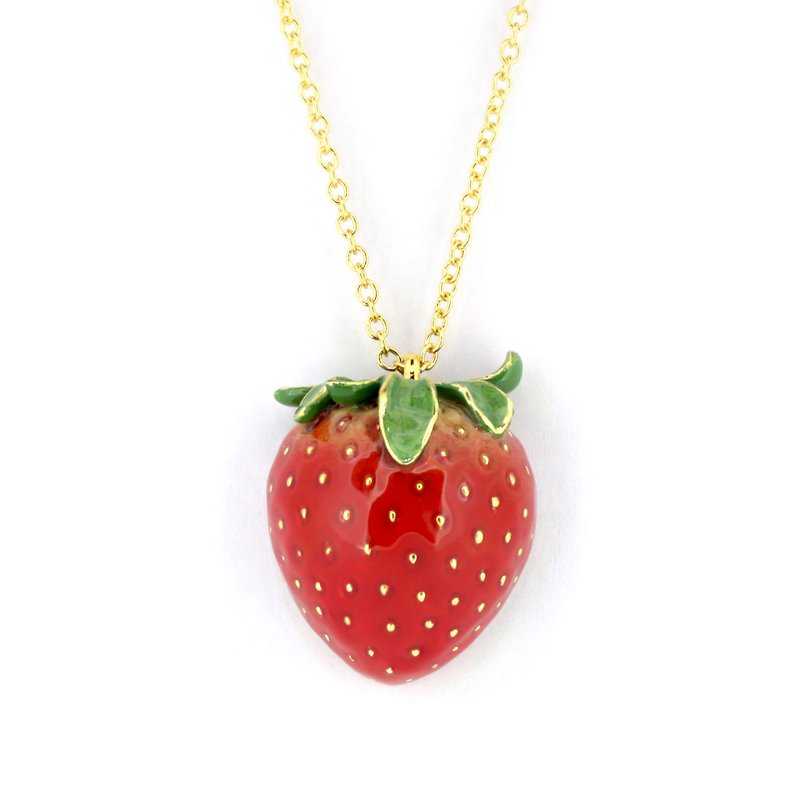 Strawberry Pendant Necklace | Strawberry Forever - Necklaces - Other Metals Red
