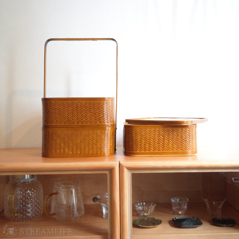 Three-layer bamboo basket-brown - กล่องเก็บของ - ไม้ไผ่ สีนำ้ตาล