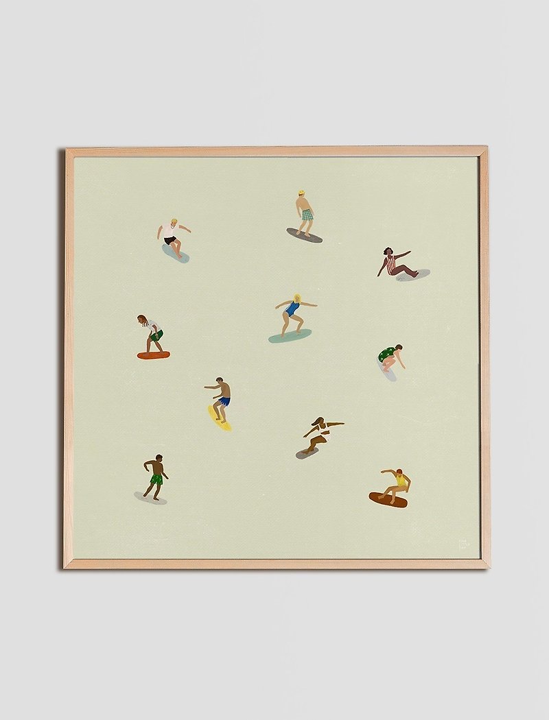 Elisabeth Dunker -瑞典藝術家設計海報 SURFERS POSTER(40X40cm - 掛牆畫/海報 - 紙 白色