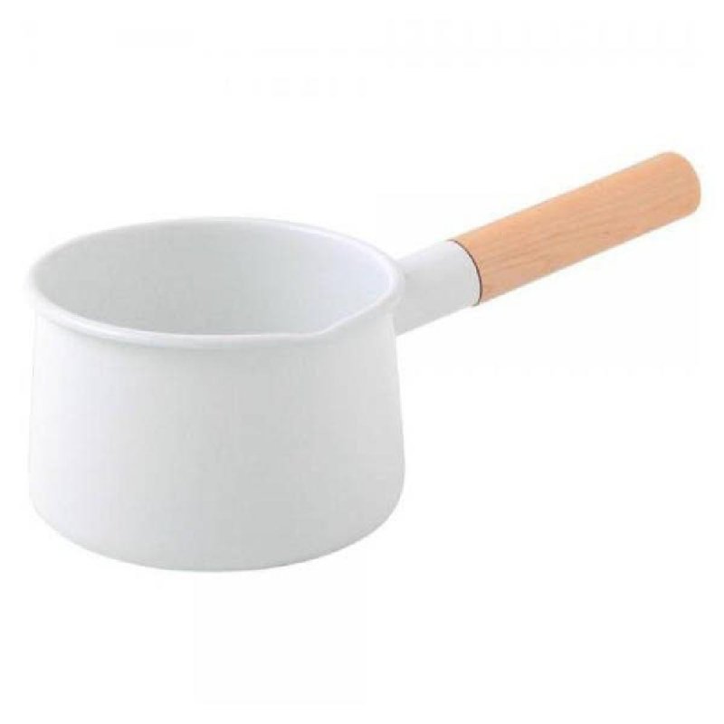 Kaico | Enamel Milk Pan S (15cm) - Cookware - Enamel White