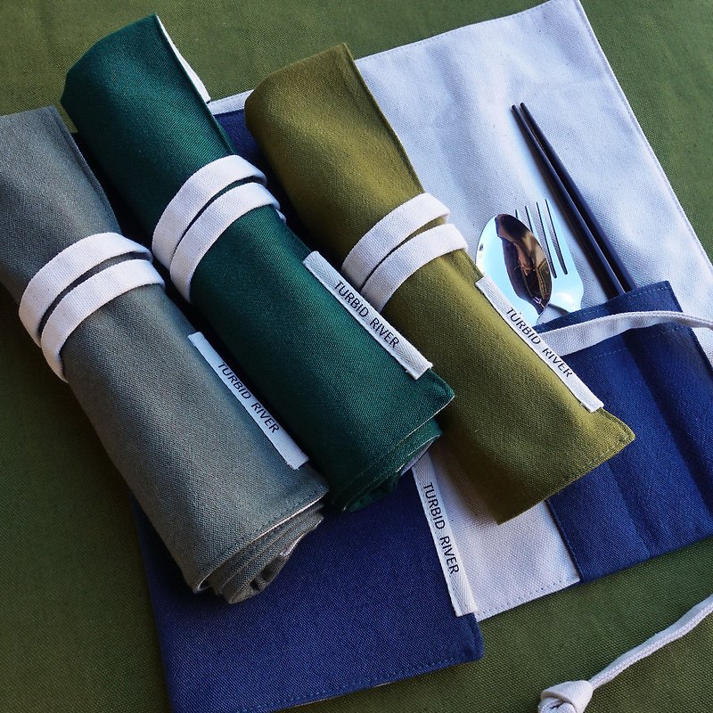 ผ้าฝ้าย/ผ้าลินิน ช้อนส้อม หลากหลายสี - Cotton and Linen Placemat Cutlery Bag Pencil Case | 15 Colors