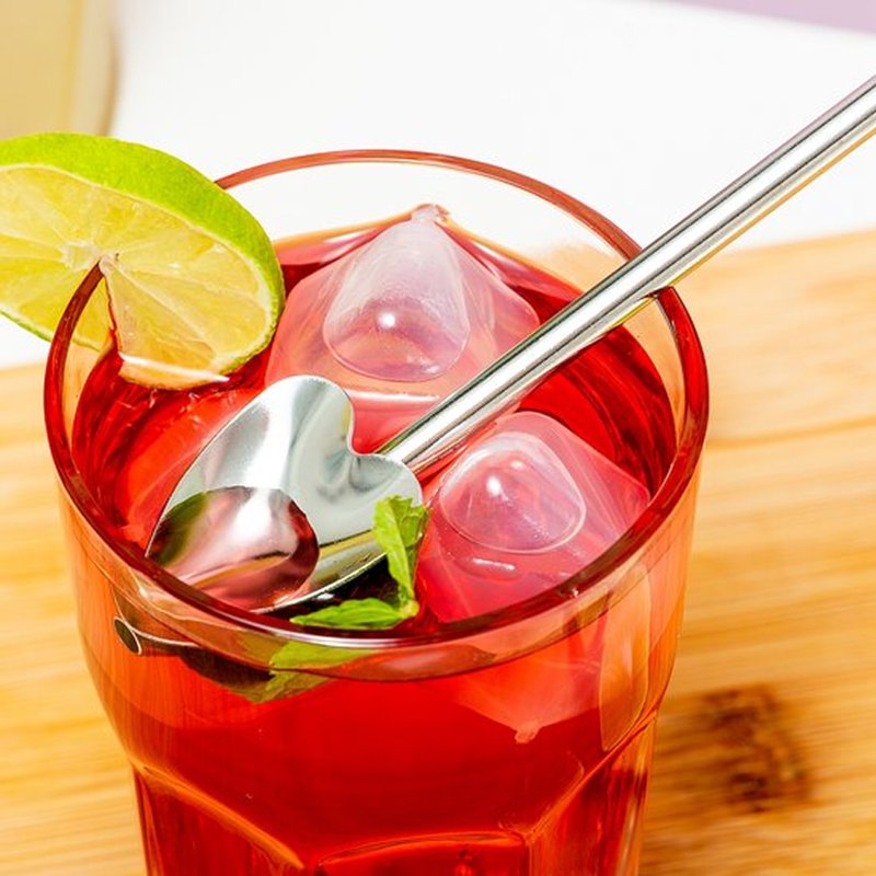 美國 kikkerland 心形勺子吸管長管多功能不鏽鋼飲料吸管環保長吸 - 環保吸管 - 不鏽鋼 銀色