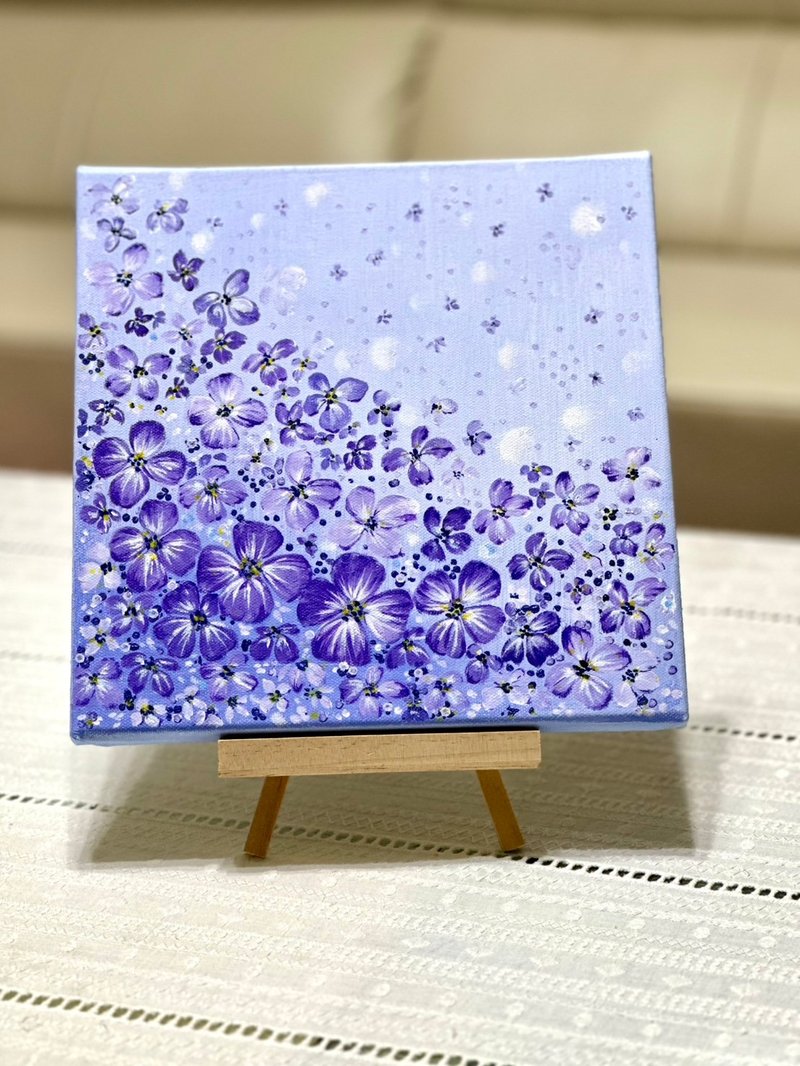 [Purple Flower Sea] Frameless painting/hanging painting/ Acrylic painting/landscape painting/healing painting/original hand painting - โปสเตอร์ - อะคริลิค 