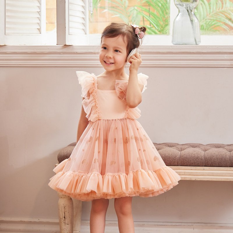 Flower girl lace dresses - Kids' Dresses - Polyester Pink