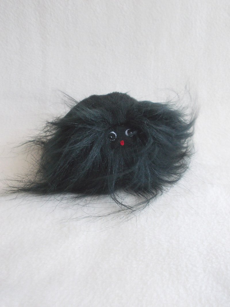 Pekingese dog, clean pure solid black long fur, little doll, plush dog doll - Stuffed Dolls & Figurines - Other Materials Black