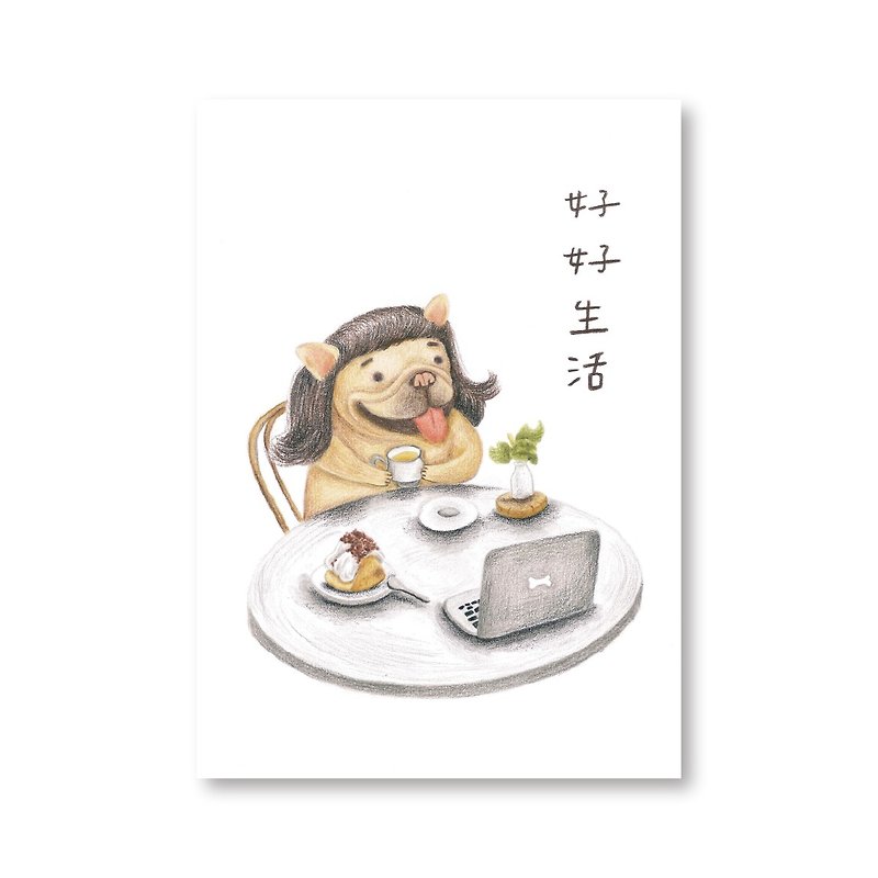 【Color pencil illustration postcard】Live a good life - การ์ด/โปสการ์ด - กระดาษ 